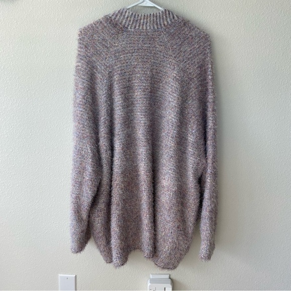 Modcloth | Multicolor Longline Eyelash Fuzzy Cardigan Size 4X - Picture 2 of 6